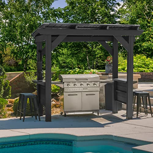 Backyard Discovery Rockport 8x6 Steel Grill Gazebo with Hardtop, PowerPort, and Countertops for All-Weather BBQ image 19