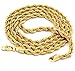 Naivo Mens '14K Gold Plated 5mm Rope Chain Necklace 30