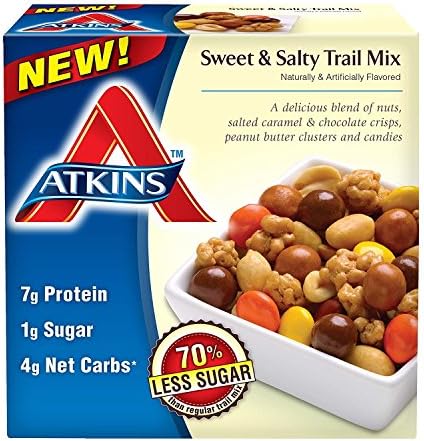 Atkins Snacks, Sweet &amp; Salty Trail Mix, 5 Count , Pack of 2