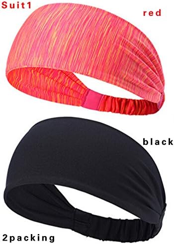 Longxing (2PCS) high elastic men and women headband running speed dry hair band fitness yoga sweat band sweat makeup.