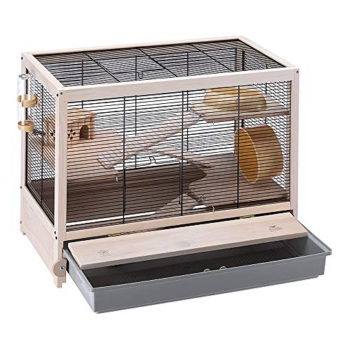 Ferplast HAMSTERVILLE Hamster Habitat Cage, Sturdy Wooden Structure, Black