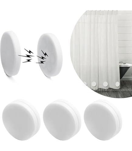 Lot de 3 aimants pour rideau de douche avec revêtement en silicone, salle de bain, aimants puissants (aimants uniquement) | Leroy Merlin