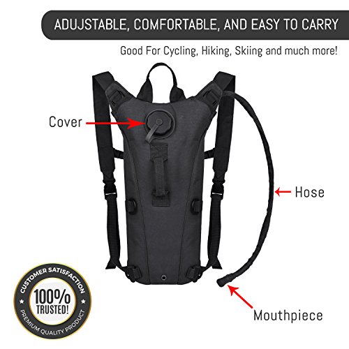 ETCBUYS Hydration Backpack - 2.5L (Liter) Water Pack and Waterproof Tactical Hydration Pack for Running, Hiking, Cycling, Camping, Hunting, Biking, Festivals, Themed Parks and Prevents Dehydration