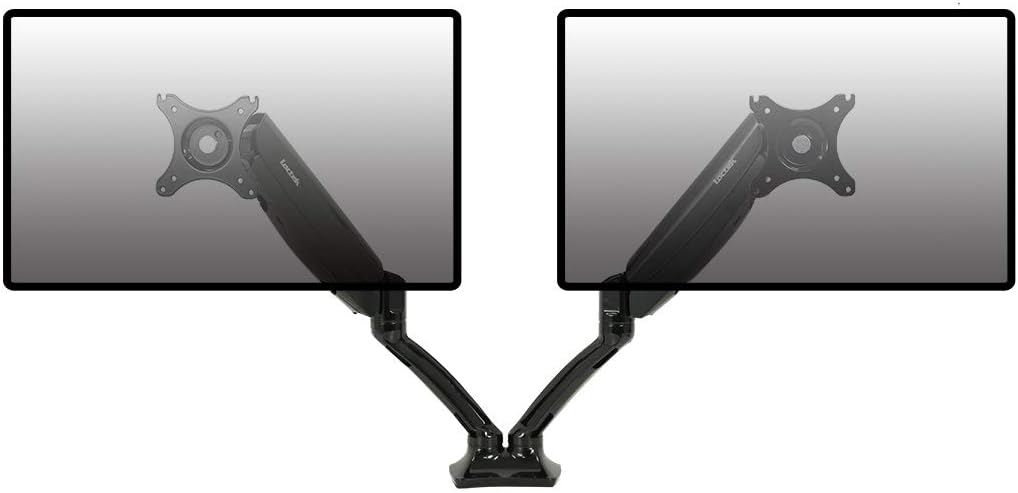 Loctek Monitor Arm Gas Spring for 2 Computer Screens 10 to 27 inches - Each Arm Holds up to 11lbs (Dual arm for 11lbs)