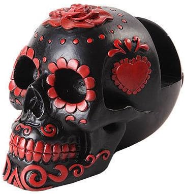 Los Dias De Muertos Dod Black With Red Tattoo Business Card Holder Cool Decor