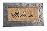 BOOT SCRAPER HORSE ENGRAVED COCO DOOR MAT NATURAL COIR AND RUBBER SIZE 18
