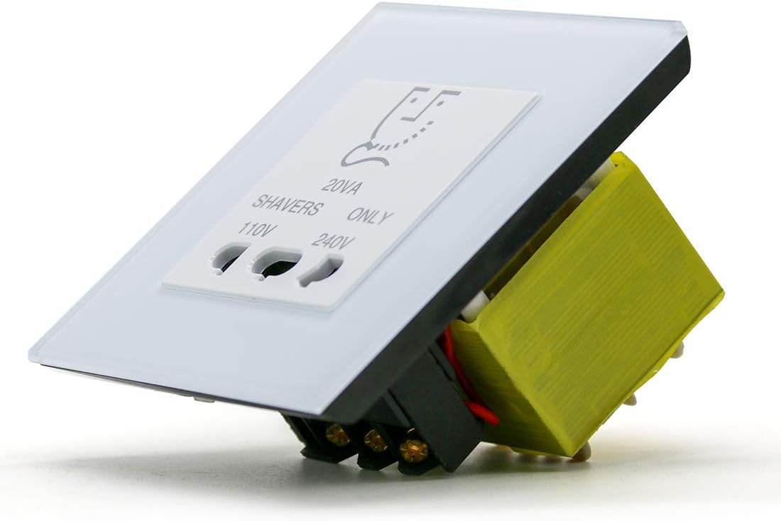 BSEED Single Shaver Socket Bathroom Shaving Satin Stainless UK Sockets