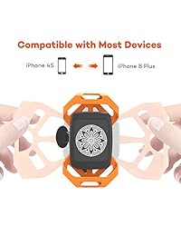VAVA Soporte de teléfono para bicicleta, soporte de teléfono para bicicleta con doble correa y soporte de imán, soporte magnético para teléfono de bicicleta, soporte para moto tanto para smartphone como cámara de acción