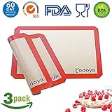 Silicone Baking Mat,3 Set Non Stick Silicon Mat for Baking Sheet Cookie Macaron Pastry Bread,Silicone Baking mats Liner Professional Food Grade Cooking Mats for Oven Baking Half Sheet 16.5