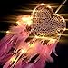 SSAWcasa Dream Catcher for Kids,Dreamcatcher with Led Lights,Girls Bedroom Wall Decor,Colorful Wall Hanging Decorations for Baby Room Birthday Wedding Party Supplies Car Ornament Gift (Heart)