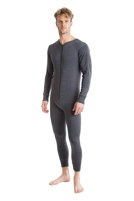 Octave® Herren Thermo-Unterwäsche All in One Union Anzug mit Reißverschluss hinten Lasche