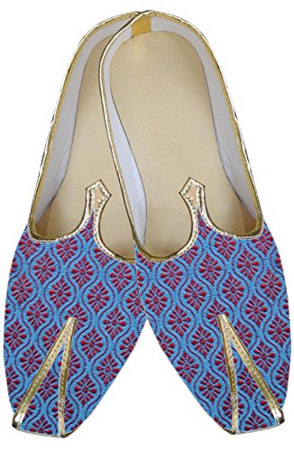 INMONARCH Mens Imaginative Groom Mojari MJ040 14(M) blue-red