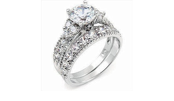 Best simulated diamond wedding sets Outlet