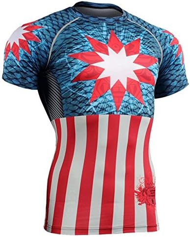 Men's Short Sleeve Skulls Forever Printed Quick Dry Cool Hiking shirts Top Asian Size M-10XL
