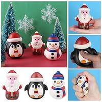 LAIHUI Squishies Christmas Toys,Santa ClausSoft Sloth Slow Rising Stress Relief Vent Toys,Cute Penguin Scented Tricky Gifts,Popping Stress Anxiety Reliever Toys Doll for Adults Children (B)