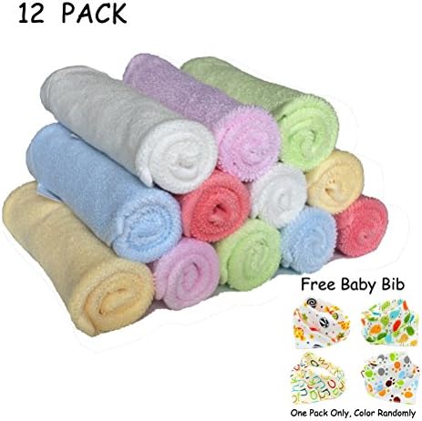 12 Pack Theshine Baby Washcloths baby towel Wipes Bamboo Fiber Baby Bathing Towel Children's Bamboo Washcloth Baby Scarf