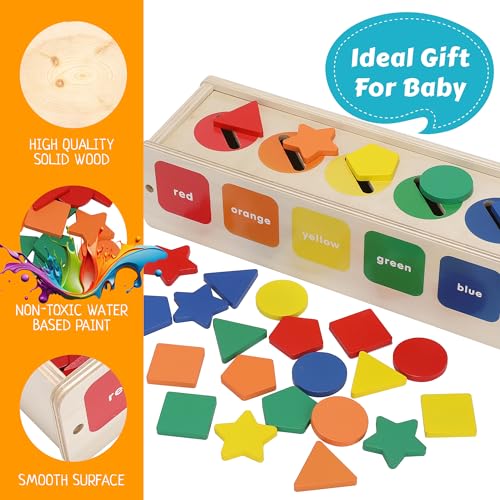 Wooden Montessori Toys for Toddlers Color Sorting & Stacking Toy