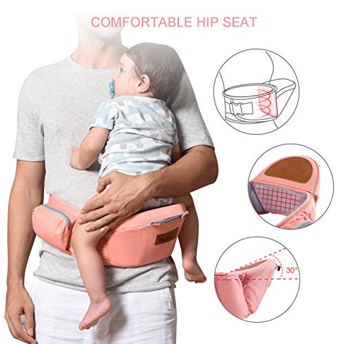 Bable Baby Carrier with Hip Seat, 6-in-1 Ergonomic Baby Carrier for Infants and Toddler, Soft Extra Padded Baby Carrier for All Seasons