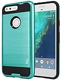 Google Pixel Case, Tauri [Shock Absorbent] Slim Brush Texture Hybrid Defender Armor Protective Case Cover For Google Pixel - Mint