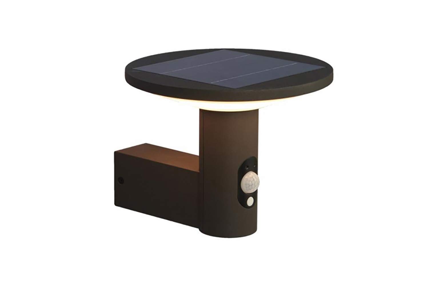 4lite Die-Cast Aluminium Circular Solar LED Talana Wall Light with Motion Detector - Graphite