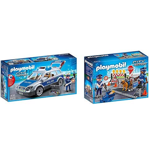 Playmobil 6873 - Polizei-Einsatzwagen & 6878 - Polizei-Straßensperre