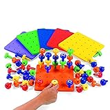 Stack It Peg Game With Board Occupational Therapy Autism Fine Motor Skills by Fun Express