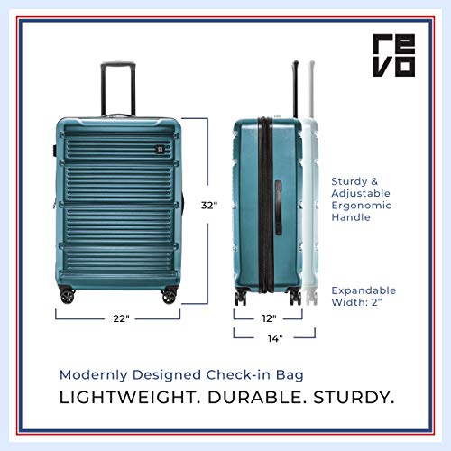 REVO Arro Hardside Expandable Luggage with Spinner Wheels, Made in USA