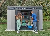 Keter Artisan 11x7 Resin Outdoor Storage Shed Kit Grey Black Garden Tools Patio view 10