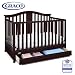 Graco Solano 4-in-1 Convertible Crib with Drawer, Espresso, Easily Converts to Toddler Bed Day Bed or Full Bed, Three Position Adjustable Height Mattress, Assembly Required (Mattress Not Included)
