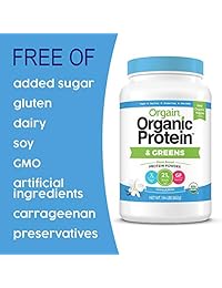 Orgain Proteína orgánica y polvo de proteínas vegetales a base de plantas, vegano, sin gluten, sin OMG,...