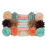 Peachy Keen - Mini DIY Headband Kit - Makes 12 Single or 6 Double Headbands - Baby Shower Headband Station - Fashion Headbands for Birthday Party & Baby Shower Games