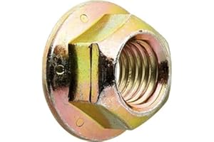 3/8"-16 (25 Pack) Grade 8 Prevailing Torque Hex Flange Lock Nut, Coarse Thread, Yellow Zinc by Makers Bolt