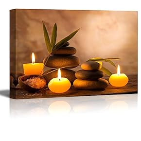 Aromatic Candles and Zen Stones Wall Decor