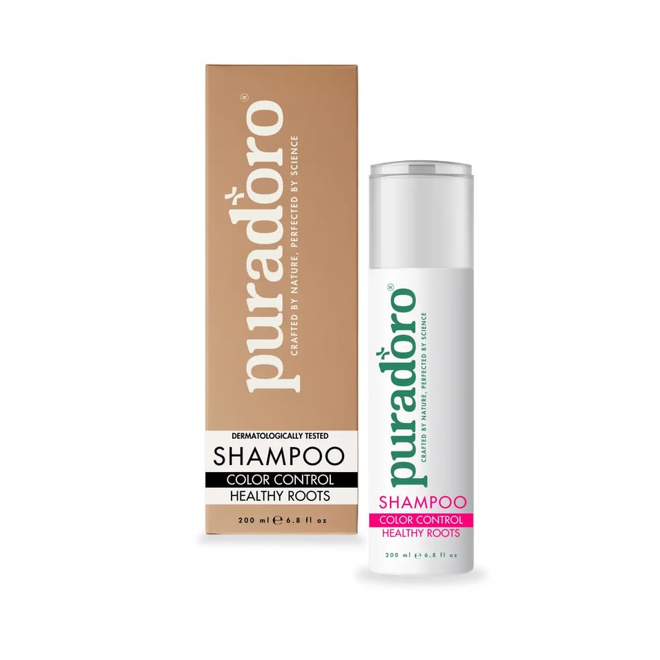 Puradoro Color Control & Healthy Roots Shampoo – Protects Colour, Repairs Damaged Hair, Sulfate-Free, Hydrates with Keratin & Argan Oil