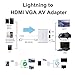 Bambud Compatible with iPhone iPad to HDMI VGA AV Adapter Converter , 4 in 1 Plug and Play Digital AV Adapter Compatible with iPhone iPad iPod to Mirror on HDTV Projector Monitor