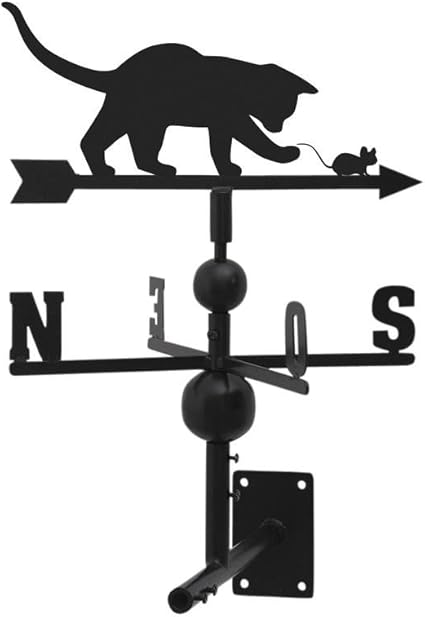 Girouette Chat Et Souris En Fer Forge 97x47x47cm Amazon Fr Jardin