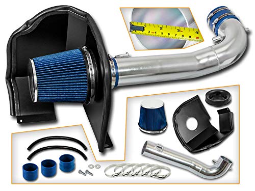 Velocity Concepts BLUE 14-19 For Silverado Sierra 1500 V8 Heat Shield Cold Air Intake + Filter