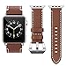 Apple Watch Band 38mm Leather, Swees iWatch Genuine Leather Bands Replacement Strap with Stainless Steel Clasp Buckle for Apple Watch Series 3 , Series 2, Series 1, Sports & Edition Women Men, Grey