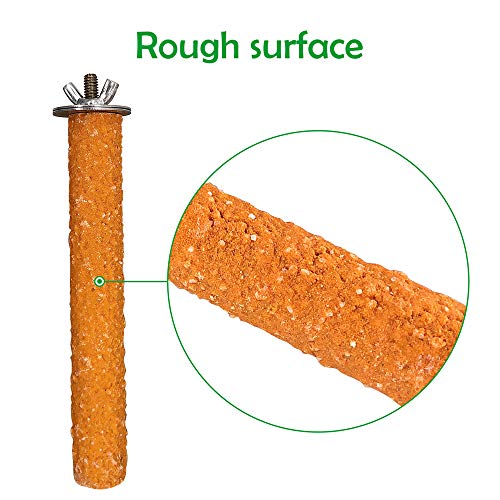 LiMio Bird Perch Parakeet Toys Conures Stand 6 PCS Rough Sand Wood Perch Parrot Cage Accessories