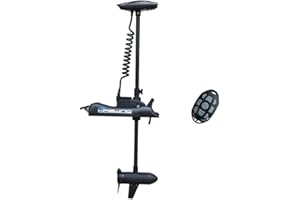 AQUOS Haswing Black 12V 55LBS 48inch Electric Bow Mount Trolling Motor with 2.4 G Remote Control for Inflatable Boat Kayak Bass Boat Aluminum Boat Fishing, Freshwater and Saltwater Use