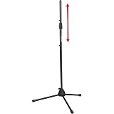 Gator Frameworks Standard Tripod Microphone Stand with Adjustable Height and Both 3/8" and 5/8" Adapters (GFW-MIC-2000)