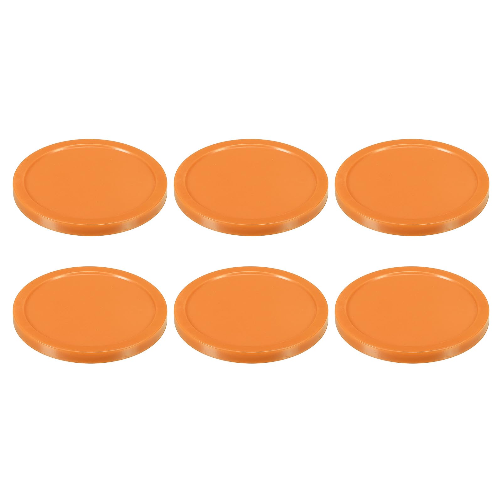 PATIKIL Air Hockey Pucks 3.2 Inch, 6Pcs Air Hockey Heavy Replacement Pucks for Game Tables Equipment Accessories, Orange