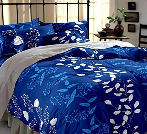 Teyja Collections Pearl Collection Vibrant and Colorful Printed Glaced Cotton Double Bed Sheet with Two Pillow Covers for Your Bed Room with Full Size and Comfort