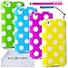 iPod Touch 4 Case Bundle including 4 Polka Dot Covers for Apple iPod Touch 4 / 2 Stylus Pens / 2 Screen Protectors / 1 ECO-FUSED Microfiber Cleaning Cloth (Green, Blue, Purple, Yellow)