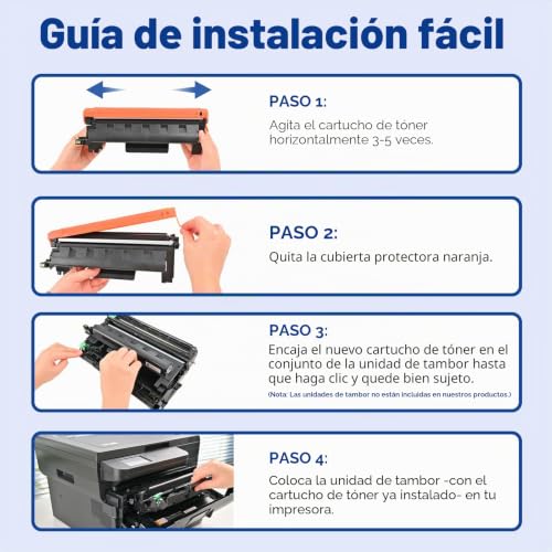 Lemero TN2510 TN2510XL Toner Compatible with Brother MFC-l2827dw Toner HL-L2400DWE MFC-L2800DW MFC-L2835DW MFC-L2860DW MFC-L2960DW MFC-L2980DW HL-L2445DW DCP-L2660DW DCP-L2627DW HL-L240 0DW Black x 4