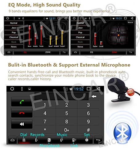 Quad Core Android 6.0 7'' Car Radio with GPS Navigation HD Touch Screen Double Din Car Stereo Audio System Support Bluetooth/WiFi/External Mic/USB/SD+ Front Reversing Camera