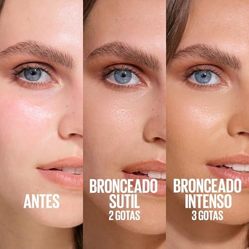 Gotas de bronzeamento New York Superstay Summer Shot, bronzeado construível, durabilidade de 96 horas, resultado natural e uniforme