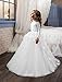 Abaowedding Lovely Flower Girl Dress Lace Long Sleeves Prom Gown White,Size 10