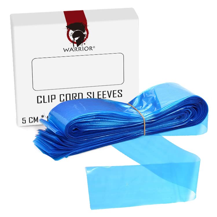 WARRIOR Cord Cover Grips Tattoo Machine Cable Cover Sleeves 5x116cm Pack of 125pcs Colors Red Blue Black (BLU)