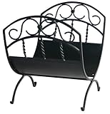Uniflame, W-1035, Black Wrought Iron Log Rack with Scrolls
